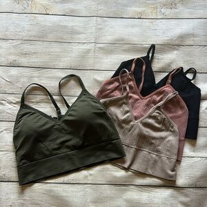 3 Bralettes & 1 sports Bra